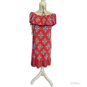Crown & Ivy Red Floral Patterned Dress